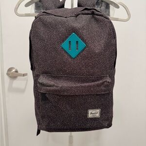 Herschel Supply Company Speckled Black Backpack with Teal Detail